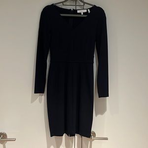 Navy cotton fitted stretchy dress
